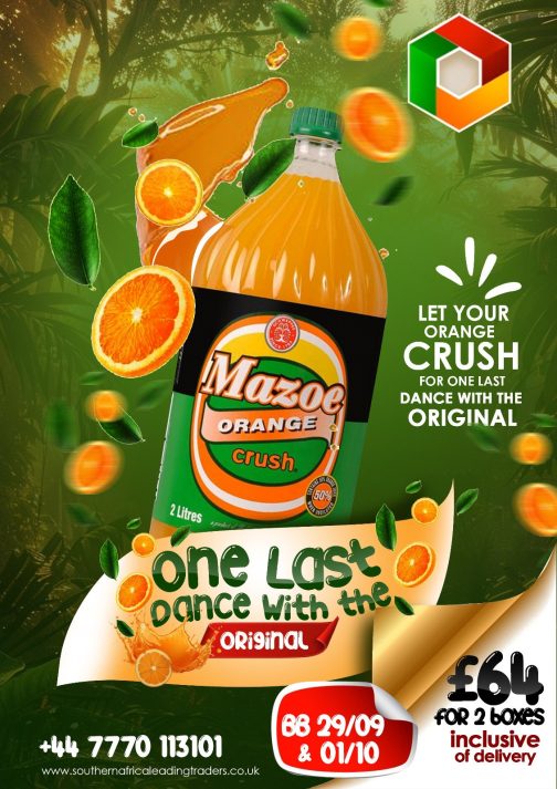 Mazoe Orange Crush Special 12 by 2 Litres Best Before 30/09 and 01/10